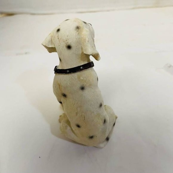 Vintage Decorative Collectible Dalmatian Dog Sitting Figurine Statues White - Picture 3 of 5
